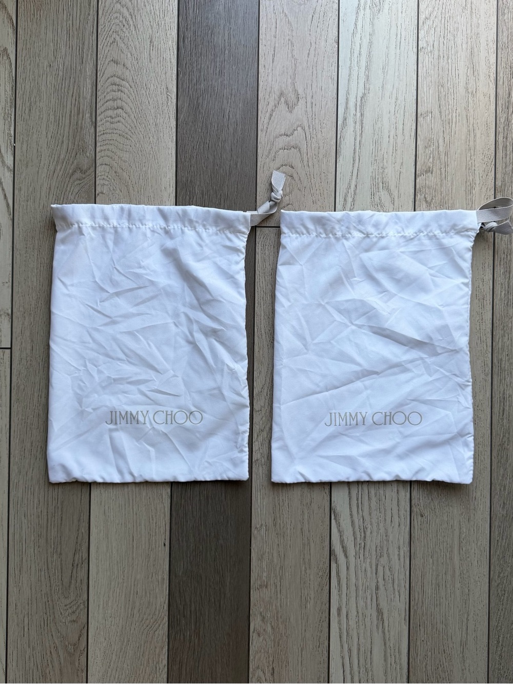 Jimmy Choo White Drawstring Shoe Dust Bags - Pair